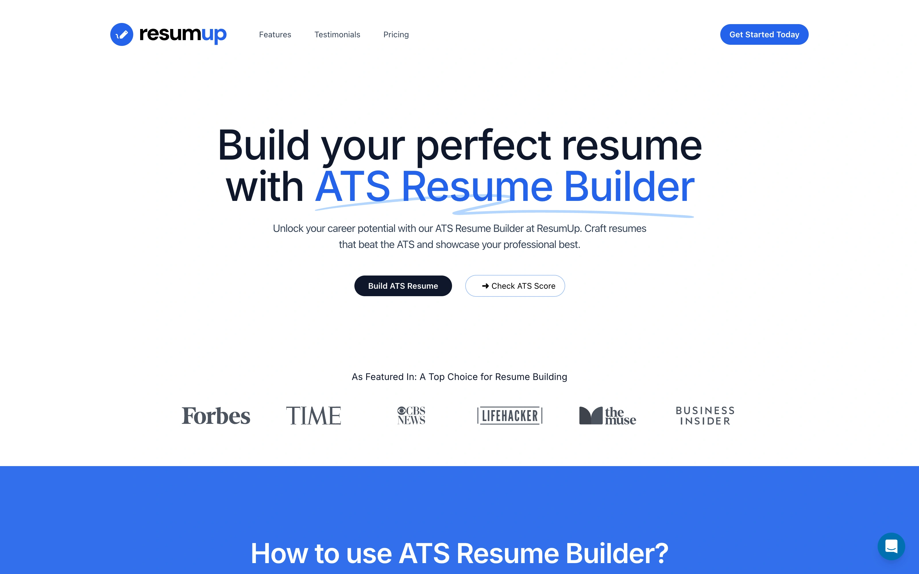 Главная ResumUP как ATS resume builder 2026