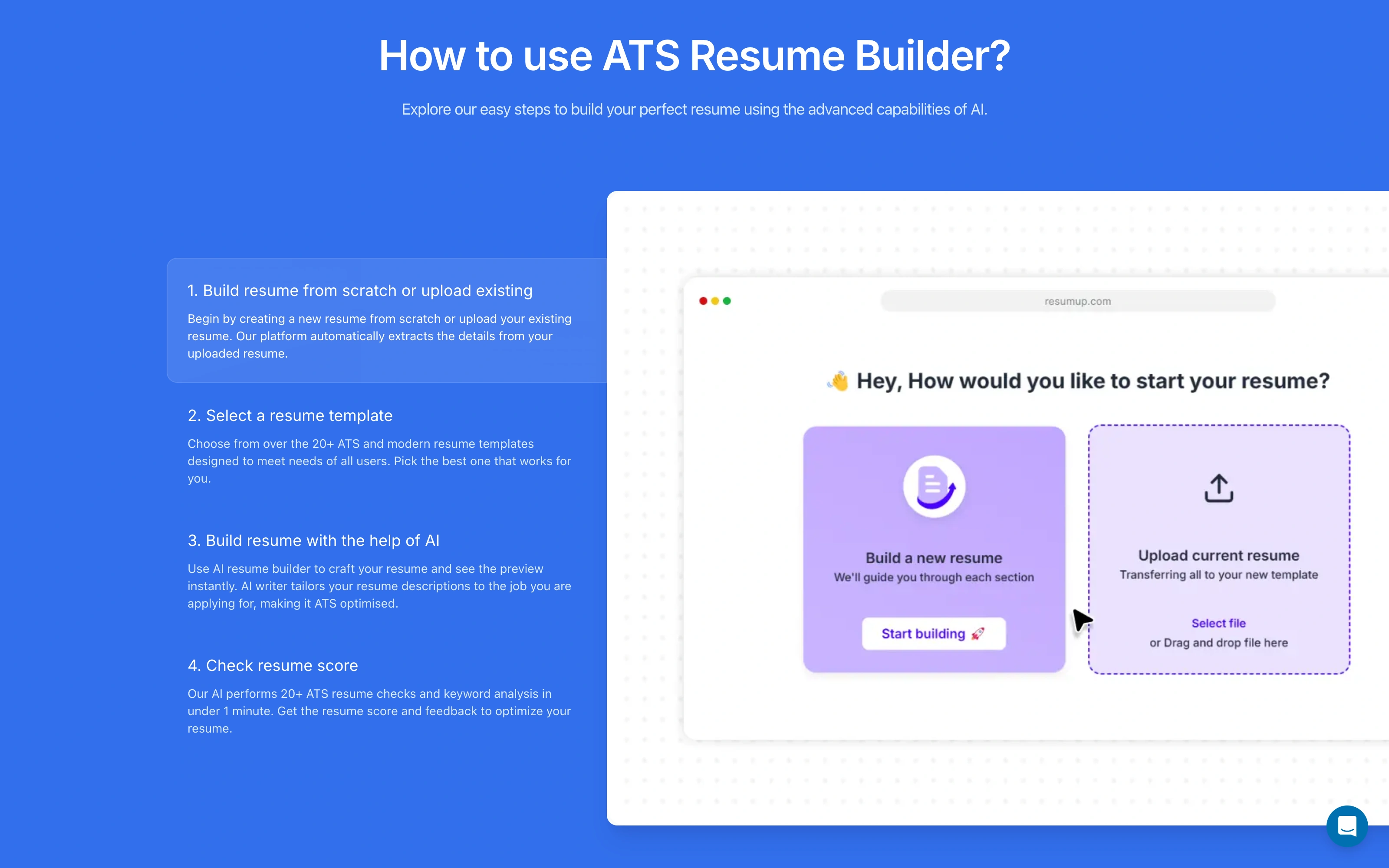 Шаблоны и тарифы ResumUP на главной